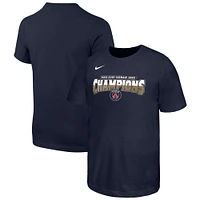 Youth Nike Navy Paris Saint-Germain 2025 Champions League Winners Core T-Shirt