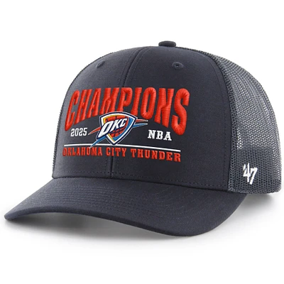 Men's '47  Navy Oklahoma City Thunder 2025 NBA Finals Champions Trucker Adjustable Hat
