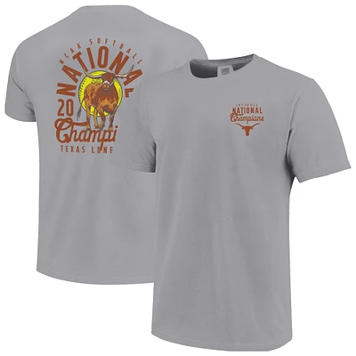 Youth Comfort Colors  Gray Texas Longhorns 2025 NCAA Softball Women's College World Series Champions T-Shirt