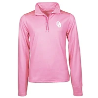 Girls Youth Garb Pink Oklahoma Sooners Mila Quarter-Zip Sweatshirt