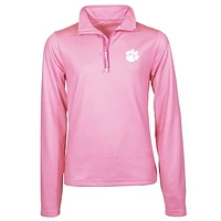 Girls Youth Garb Pink Clemson Tigers Mila Quarter-Zip Sweatshirt