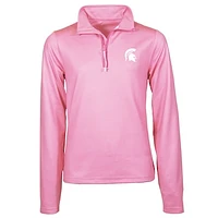 Girls Youth Garb Pink Michigan State Spartans Mila Quarter-Zip Sweatshirt