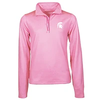 Girls Youth Garb Pink Michigan State Spartans Mila Quarter-Zip Sweatshirt