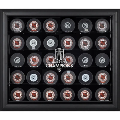 Florida Panthers 2025 Stanley Cup Champions Black Framed 30-Puck Logo Display Case