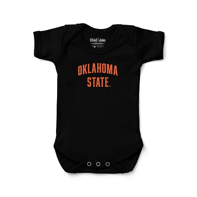 Newborn & Infant Chad Jake Black Oklahoma State Cowboys Wordmark Logo Bodysuit