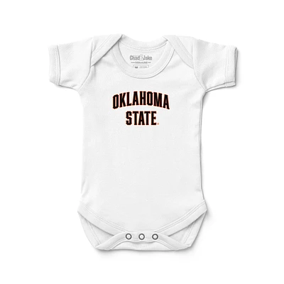 Newborn & Infant Chad Jake White Oklahoma State Cowboys Wordmark Logo Bodysuit