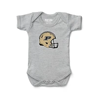 Newborn & Infant Chad Jake Heather Gray Purdue Boilermakers Helmet Logo Bodysuit