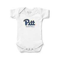 Newborn & Infant Chad Jake White Pitt Panthers Basketball Logo Bodysuit