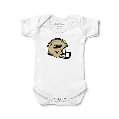Newborn & Infant Chad Jake White Purdue Boilermakers Helmet Logo Bodysuit