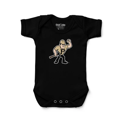 Newborn & Infant Chad Jake Black Purdue Boilermakers Mascot Logo Bodysuit