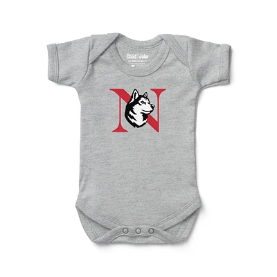Newborn & Infant Chad Jake Heather Gray Northeastern Huskies Primary Logo Bodysuit
