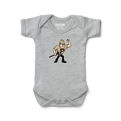 Newborn & Infant Chad Jake Heather Gray Purdue Boilermakers Mascot Logo Bodysuit