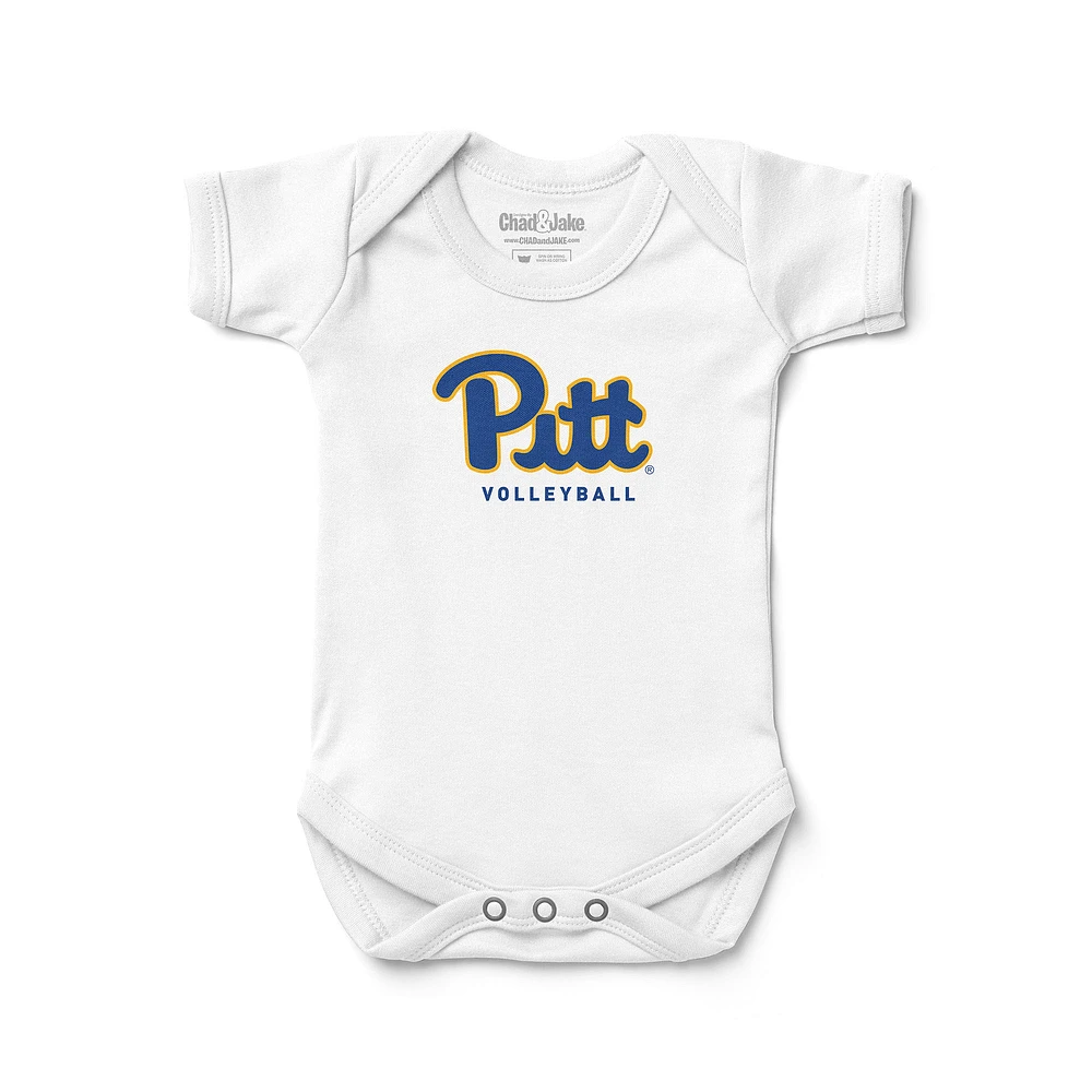 Newborn & Infant Chad Jake White Pitt Panthers Volleyball Logo Bodysuit