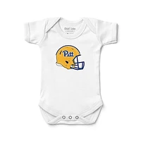 Newborn & Infant Chad Jake White Pitt Panthers Helmet Logo Bodysuit