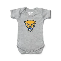 Newborn & Infant Chad Jake Heather Gray Pitt Panthers Mascot Logo Bodysuit