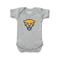 Newborn & Infant Chad Jake Heather Gray Pitt Panthers Mascot Logo Bodysuit
