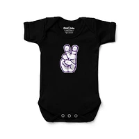 Newborn & Infant Chad Jake Black TCU Horned Frogs Frog Hand Logo Bodysuit