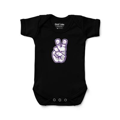 Newborn & Infant Chad Jake Black TCU Horned Frogs Frog Hand Logo Bodysuit