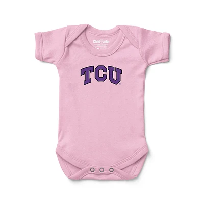 Newborn & Infant Chad Jake Pink TCU Horned Frogs Primary Logo Bodysuit