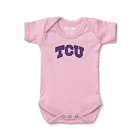 Newborn & Infant Chad Jake Pink TCU Horned Frogs Primary Logo Bodysuit