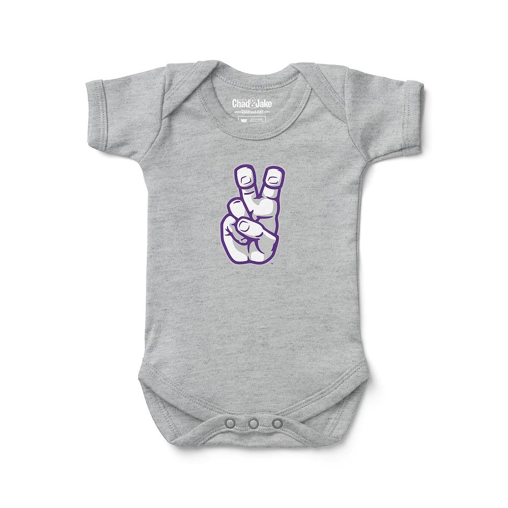 Newborn & Infant Chad Jake Heather Gray TCU Horned Frogs Frog Hand Logo Bodysuit