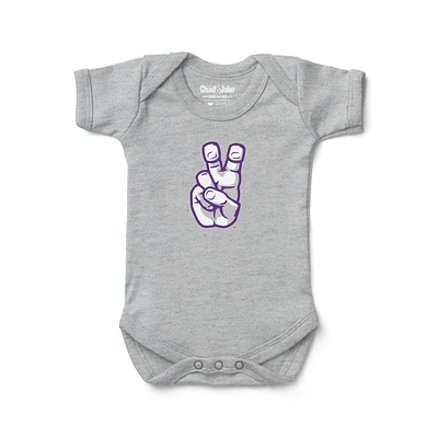Newborn & Infant Chad Jake Heather Gray TCU Horned Frogs Frog Hand Logo Bodysuit