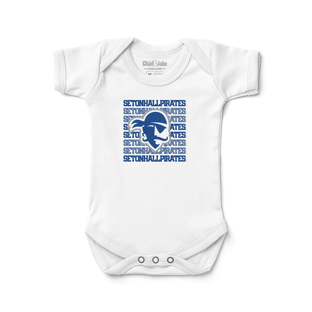 Newborn & Infant Chad Jake White Seton Hall Pirates Retro Bodysuit