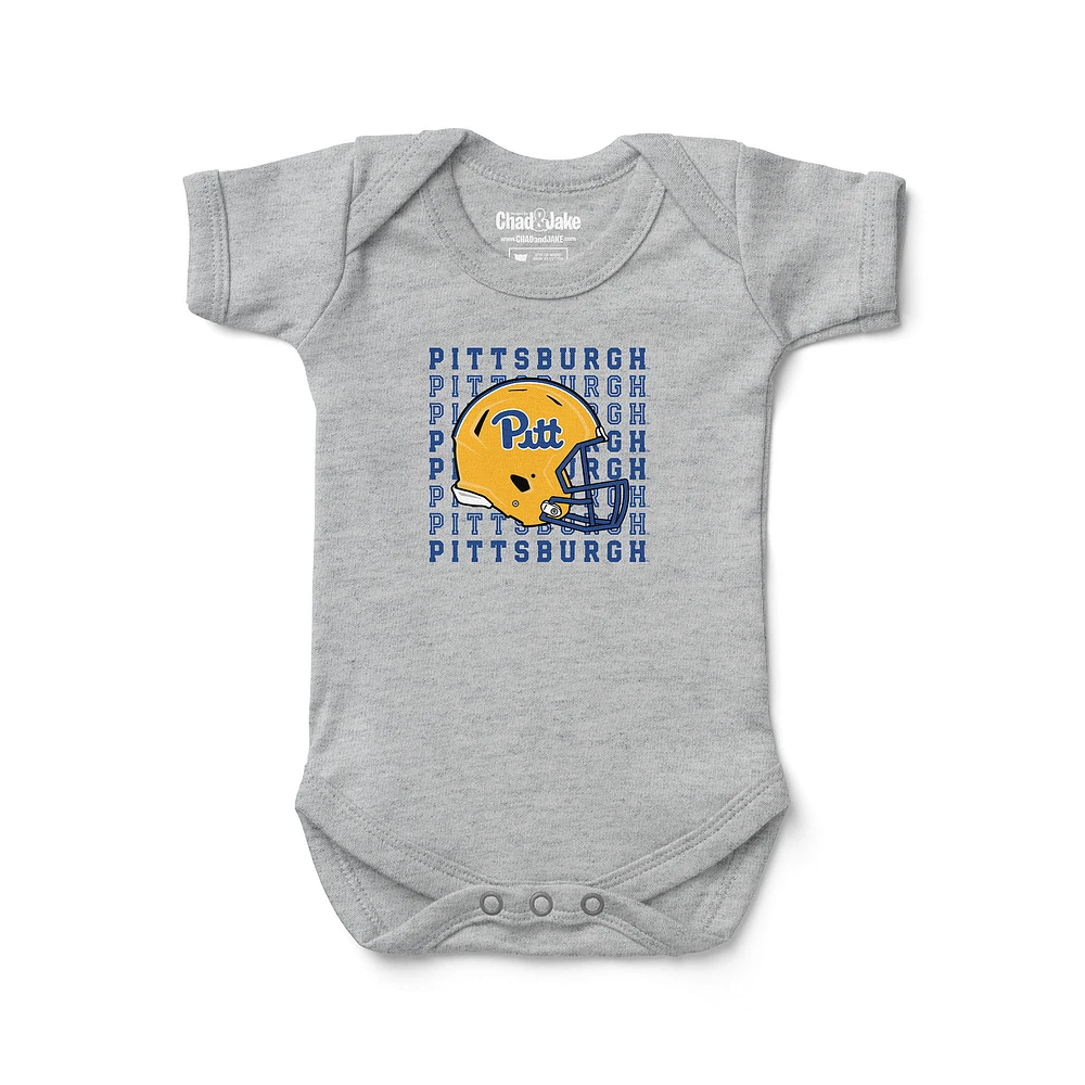 Newborn & Infant Chad Jake Heather Gray Pitt Panthers Retro Bodysuit