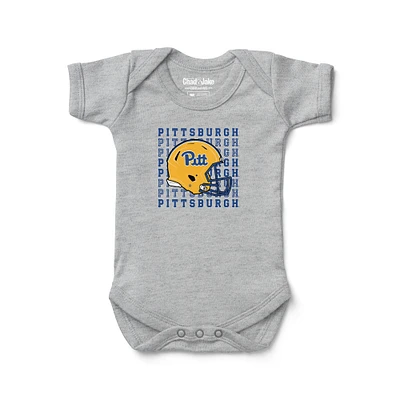 Newborn & Infant Chad Jake Heather Gray Pitt Panthers Retro Bodysuit