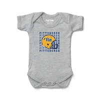 Newborn & Infant Chad Jake Heather Gray Pitt Panthers Retro Bodysuit