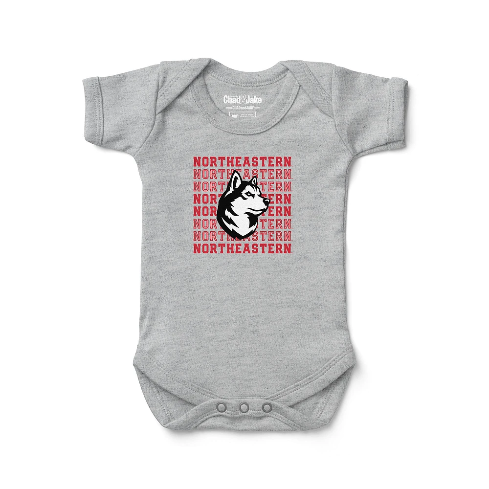 Newborn & Infant Chad Jake Heather Gray Northeastern Huskies Retro Bodysuit