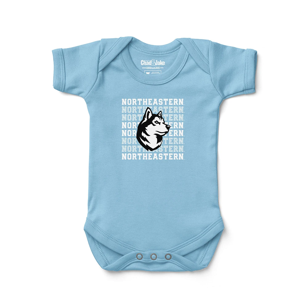 Newborn & Infant Chad Jake Light Blue Northeastern Huskies Retro Bodysuit