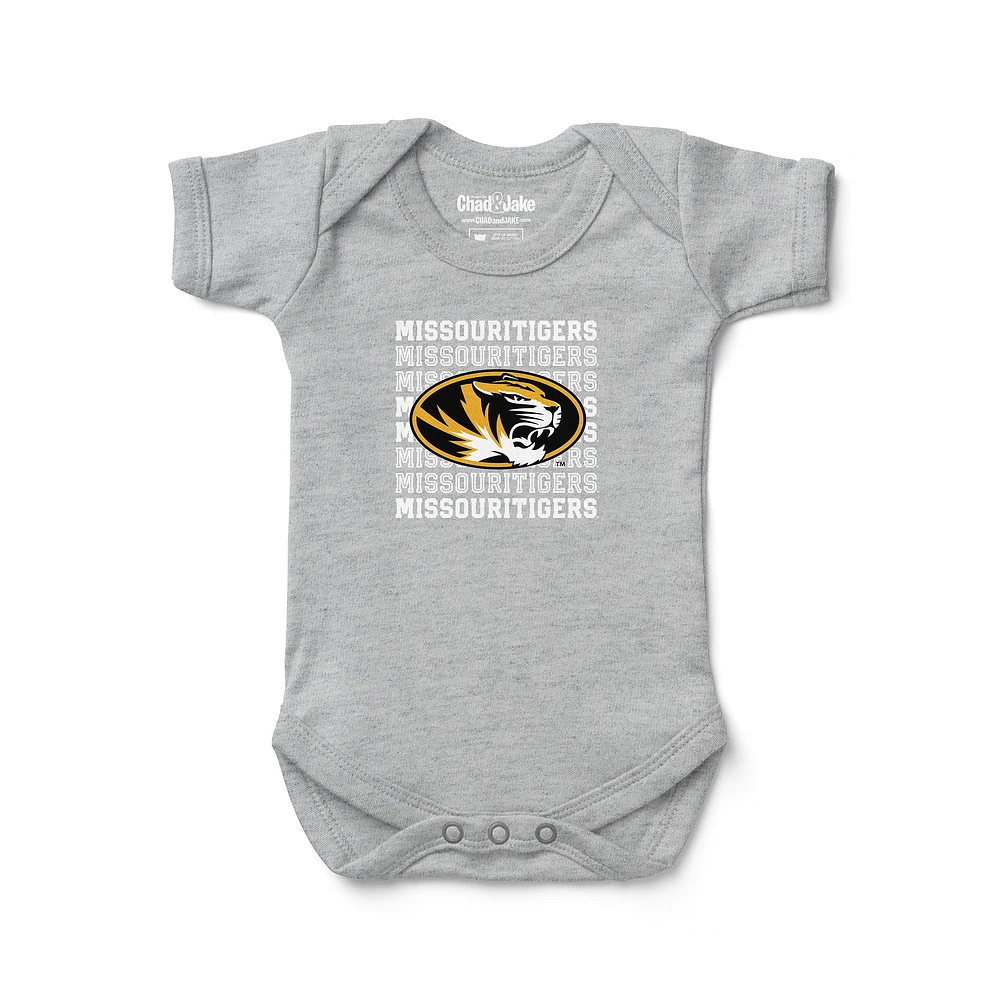 Newborn & Infant Chad Jake Heather Gray Missouri Tigers Retro Bodysuit