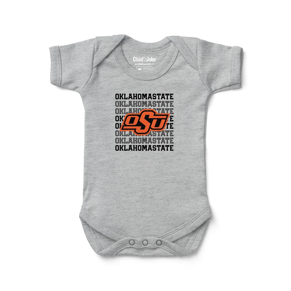 Newborn & Infant Chad Jake Heather Gray Oklahoma State Cowboys Retro Bodysuit