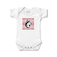 Newborn & Infant Chad Jake White Northeastern Huskies Retro Bodysuit
