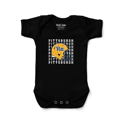 Newborn & Infant Chad Jake Black Pitt Panthers Retro Bodysuit