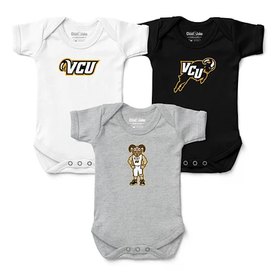 Infant Chad & Jake VCU Rams 3-Pack Bodysuit Set
