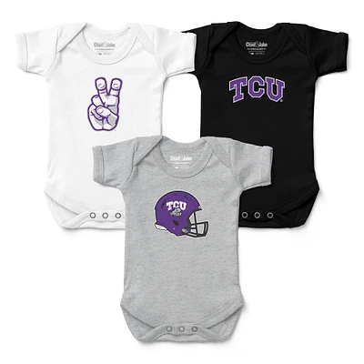 Newborn & Infant Chad Jake TCU Horned Frogs 3-Pack Bodysuit Set