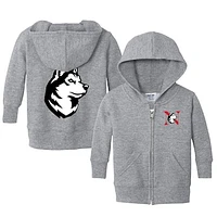 Infant Chad & Jake Heather Gray Northeastern Huskies Primary Logo Full-Zip Hoodie