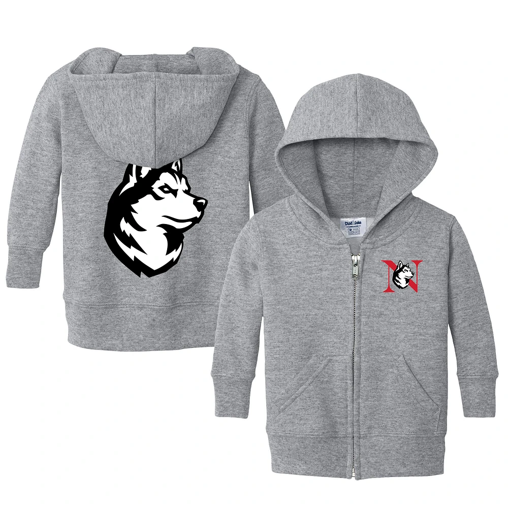 Infant Chad & Jake Heather Gray Northeastern Huskies Primary Logo Full-Zip Hoodie