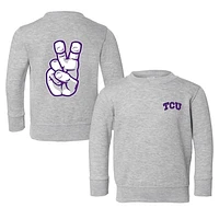 Toddler Chad & Jake Heather Gray TCU Horned Frogs Primary Logo Pullover Sweatshirt