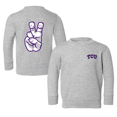 Toddler Chad & Jake Heather Gray TCU Horned Frogs Primary Logo Pullover Sweatshirt