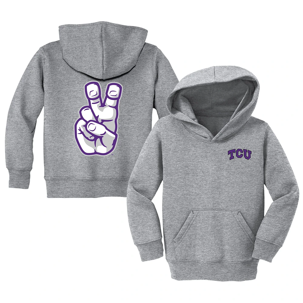 Toddler Chad & Jake Heather Gray TCU Horned Frogs Primary Logo Pullover Hoodie