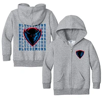 Toddler Chad & Jake Heather Gray DePaul Blue Demons Retro Full-Zip Hoodie