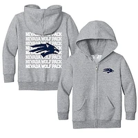Toddler Chad & Jake Heather Gray Nevada Wolf Pack Retro Full-Zip Hoodie