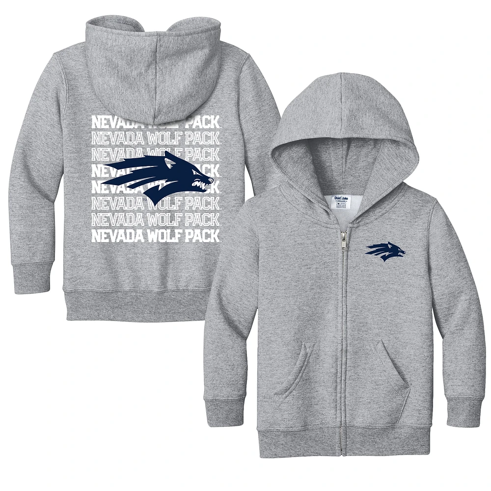 Toddler Chad & Jake Heather Gray Nevada Wolf Pack Retro Full-Zip Hoodie