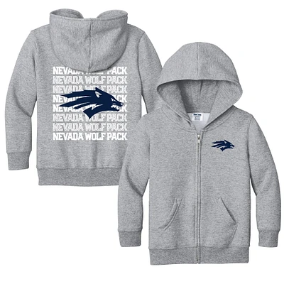 Toddler Chad & Jake Heather Gray Nevada Wolf Pack Retro Full-Zip Hoodie