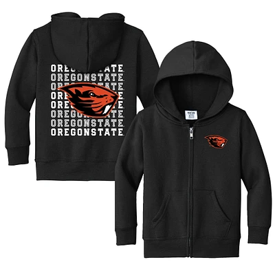 Toddler Chad & Jake Black Oregon State Beavers Retro Full-Zip Hoodie