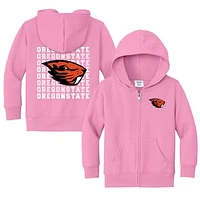 Toddler Chad & Jake Pink Oregon State Beavers Retro Full-Zip Hoodie