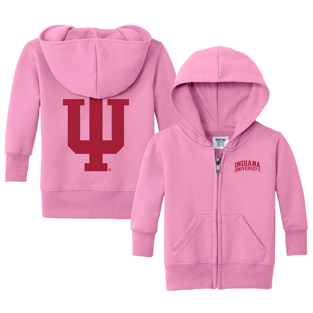 Infant Chad & Jake Pink Indiana Hoosiers Primary Logo Full-Zip Hoodie